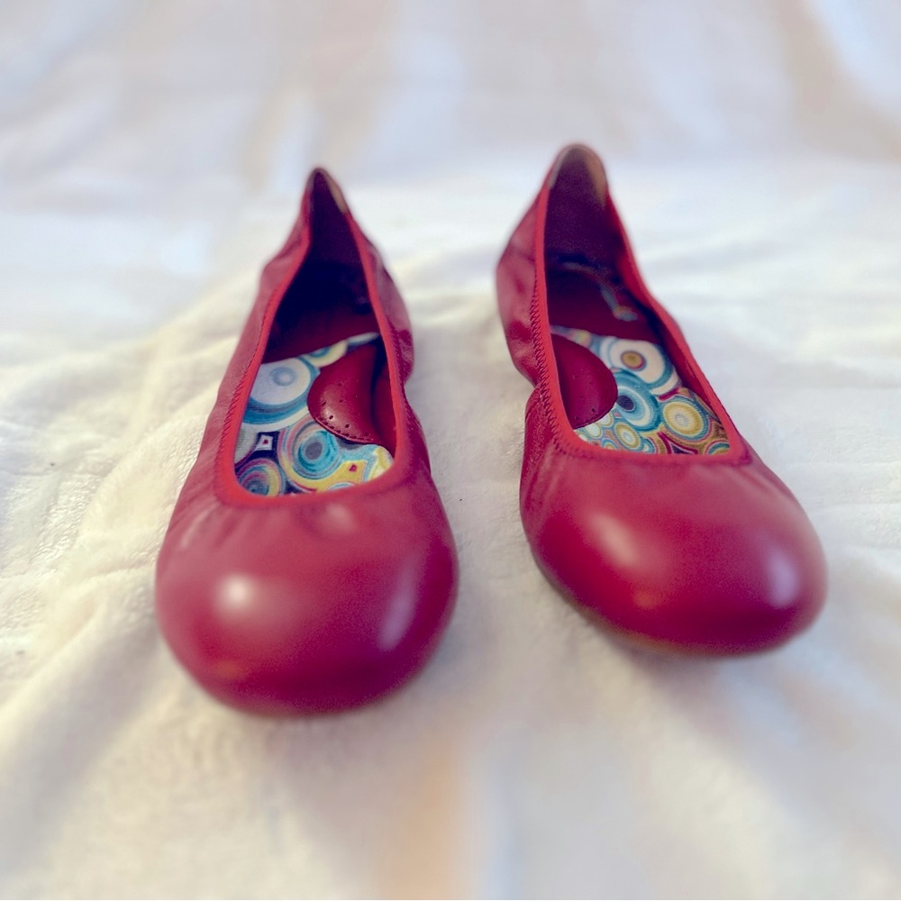 Born Red Leather Ballet Flats size 6.5